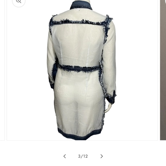 Adore Blue and White Denim Dress Perfect for that Country Gal - Picture 5 of 9